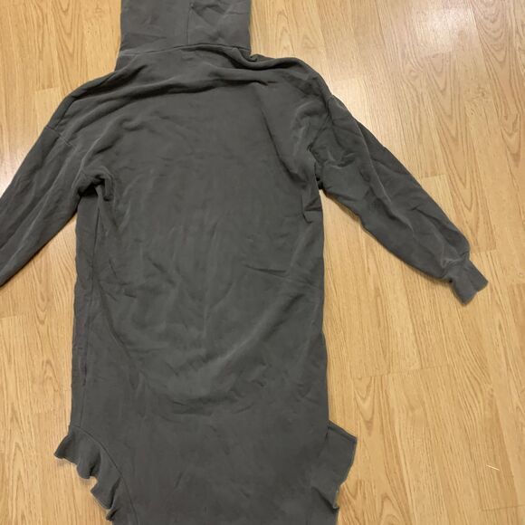NSF Sweater Dress Womens Small Gray Hooded Asymmetrical Hem French Terry BOHO - Picture 15 of 16